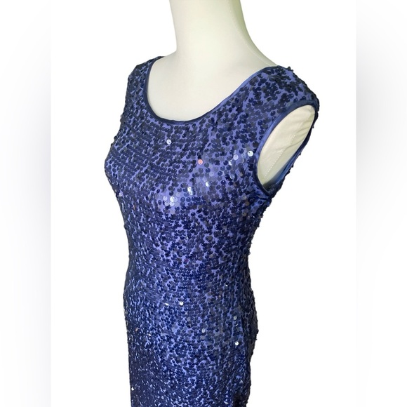 Bluemarine Blugirl Cobalt Blue Sequined Mini Dress, Made in Italy, Size Medium - Picture 2 of 4